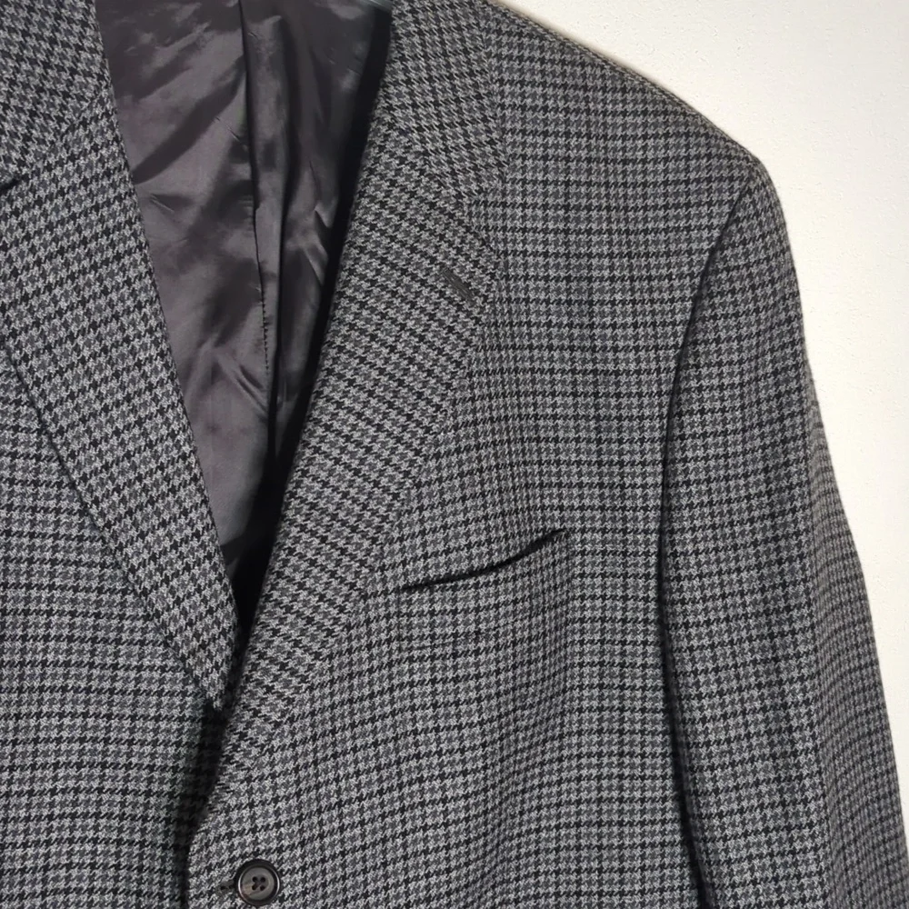 Ralph Lauren Mens Blazer Suit Jacket Wool Cashmere Houndstooth Quiet Luxury 48L‎